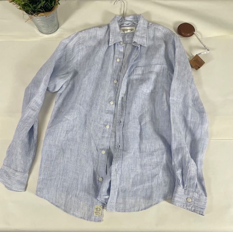 Light Blue Striped Button-Up Shirt