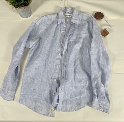 Light Blue Striped Button-Up Shirt