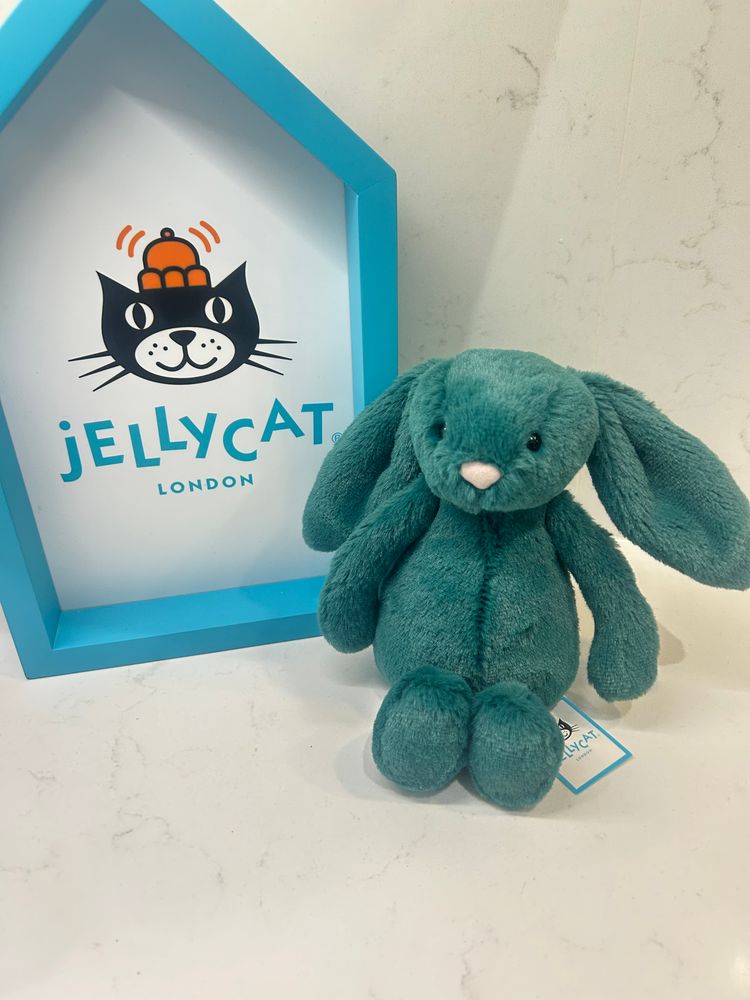 Jellycat Bashful Teal Bunny BNWT retired 