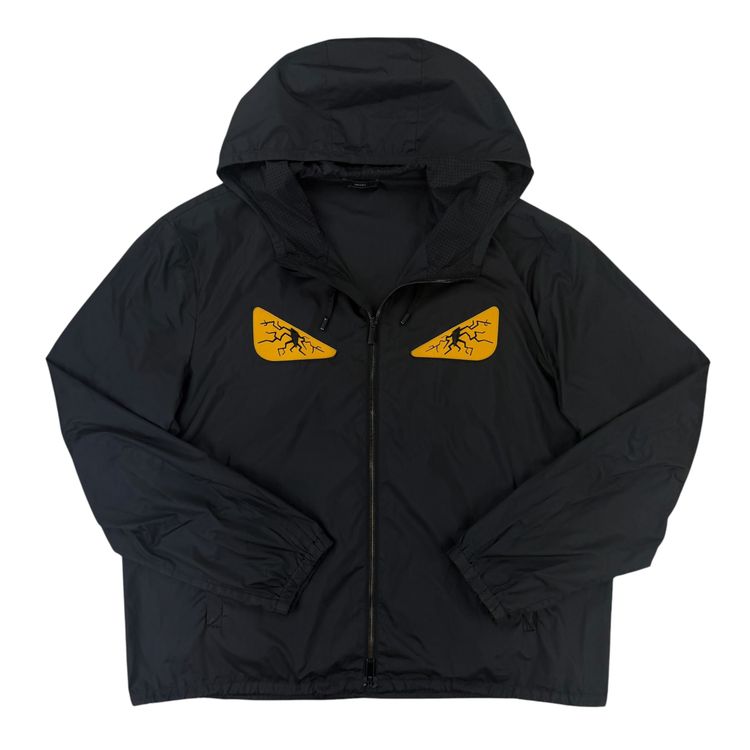 Fendi Men’s Black Zip-up Bug Eyed Windbreaker Jacket - XL image 1
