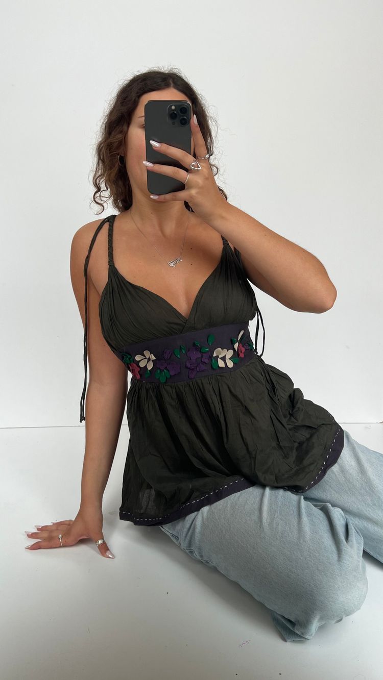 00s khaki babydoll cami- size XS 4
