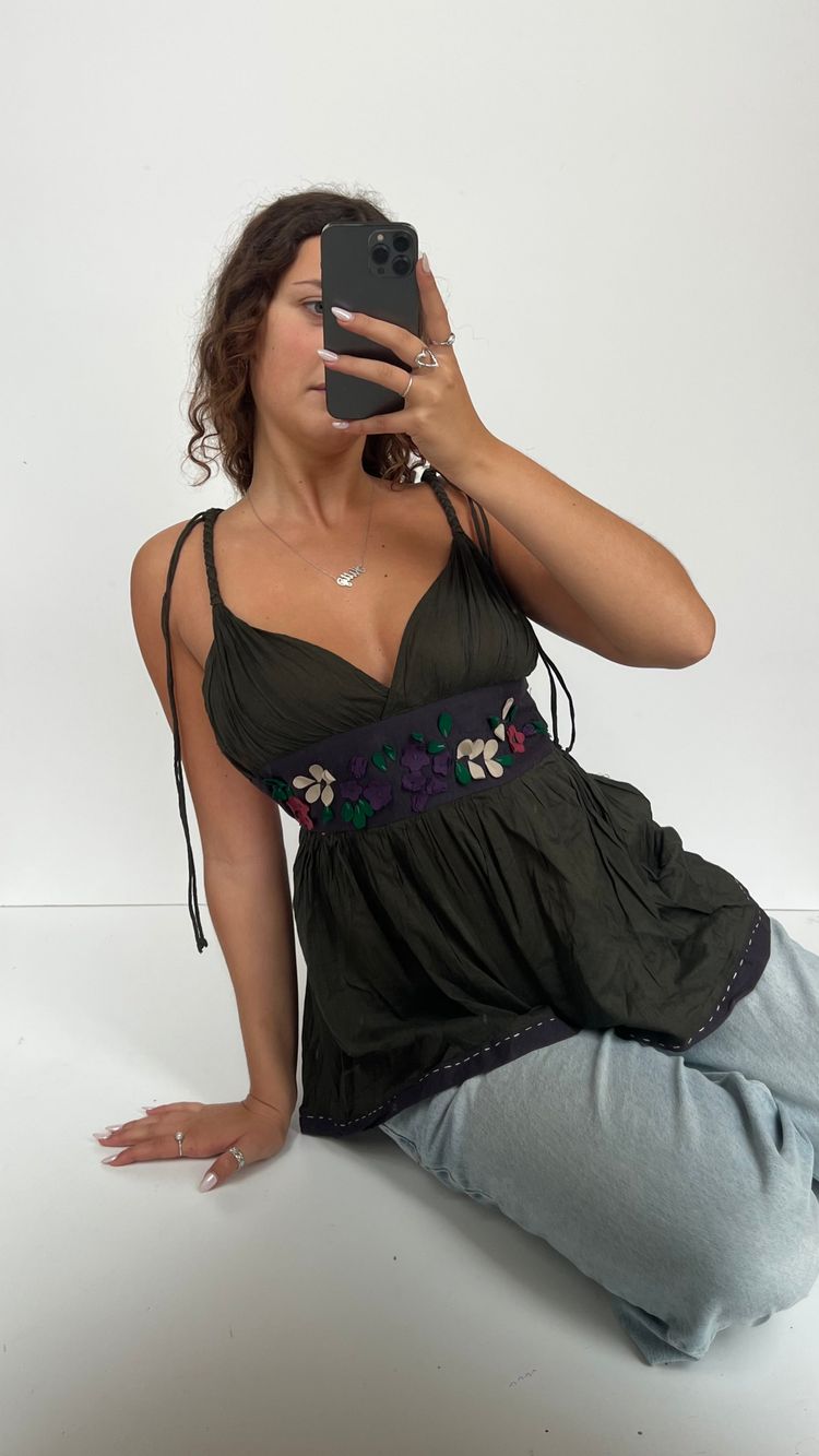 00s khaki babydoll cami- size XS 2