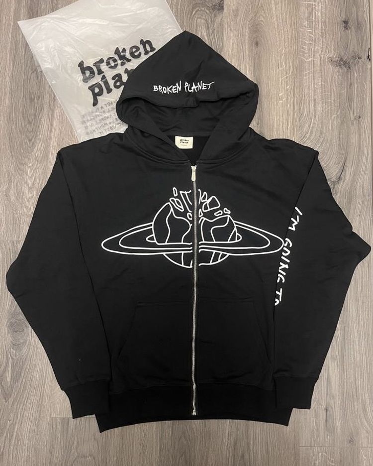 Broken Planet Zipup Black I’m Going to Outer Space