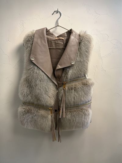 Azara Paris Fur And Leather Vest