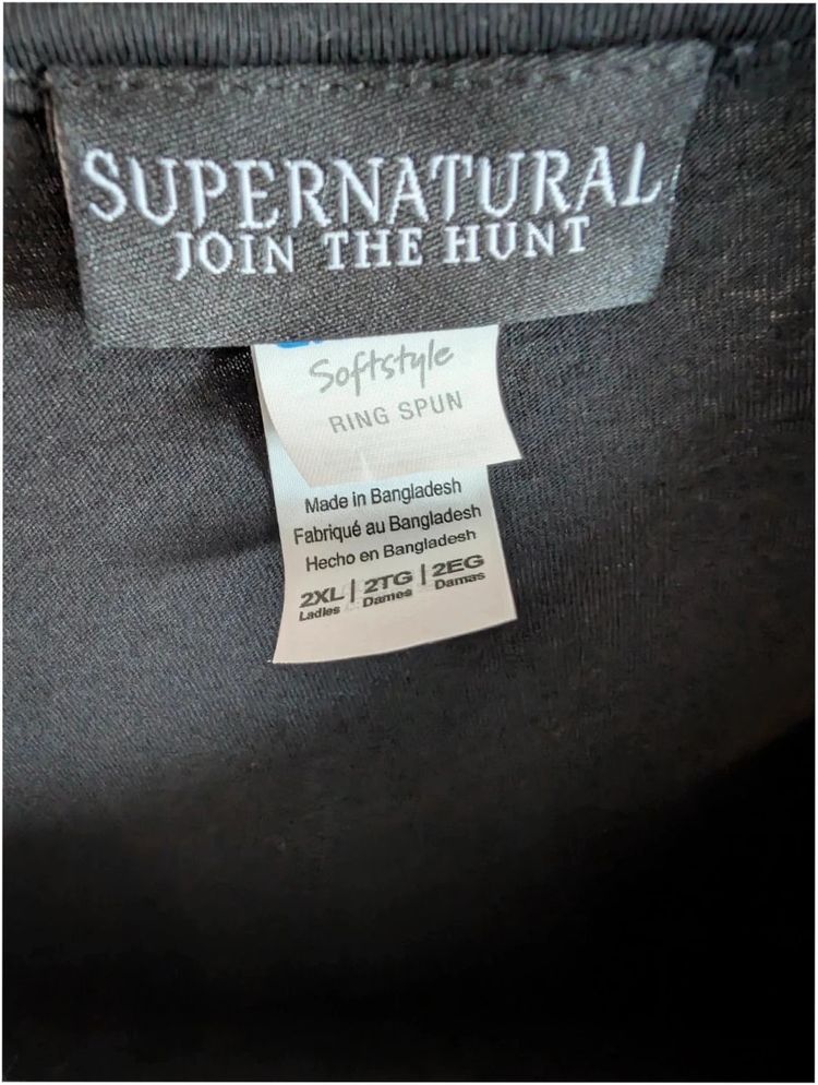 Official Supernatural Salt Circle Graphic T-Shirt 2XL Black Cotton image 5
