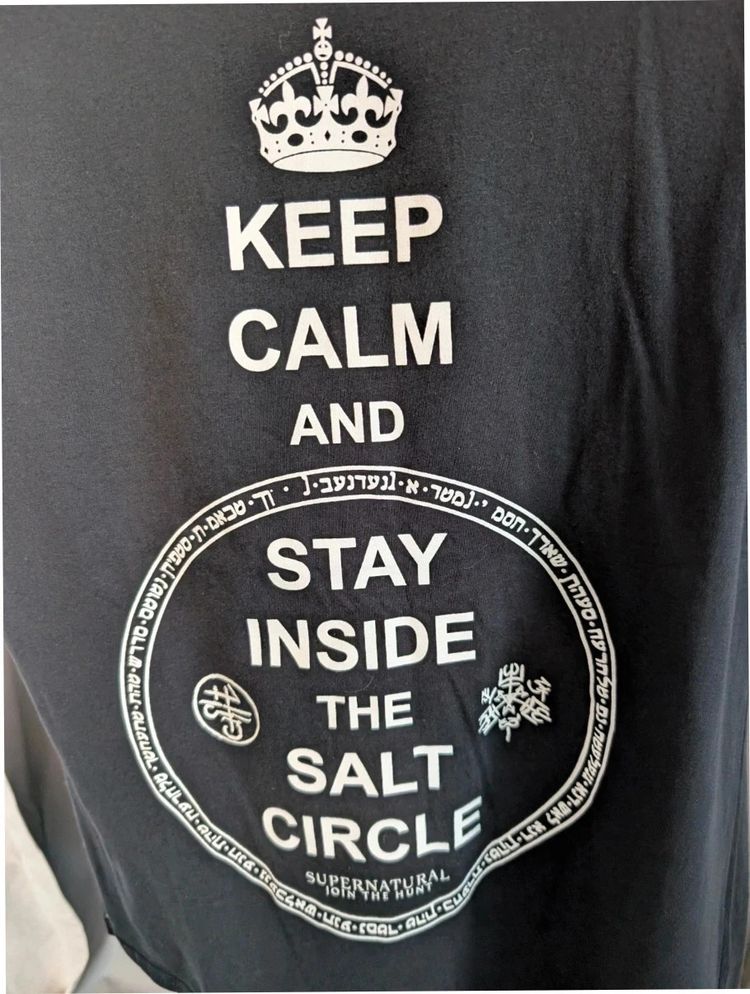 Official Supernatural Salt Circle Graphic T-Shirt 2XL Black Cotton image 2