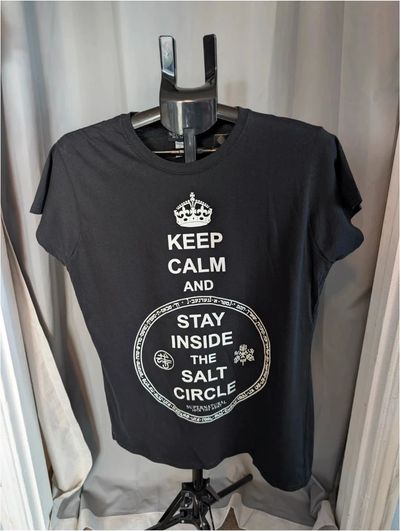 Official Supernatural Salt Circle Graphic T-Shirt 2XL Black Cotton