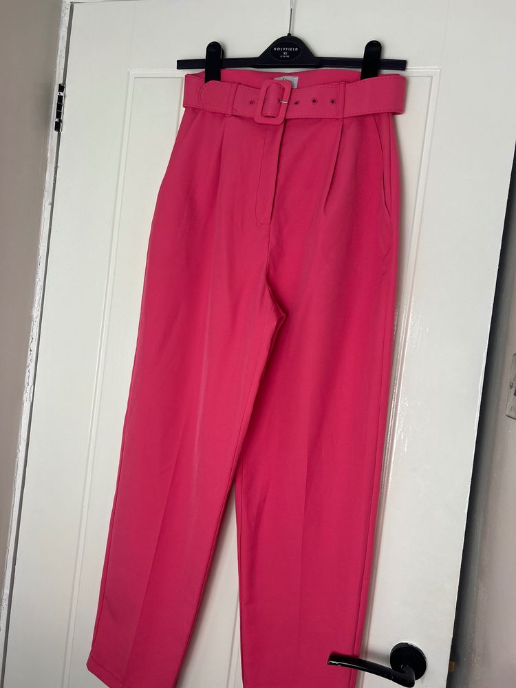 oh Polly pink belted trousers