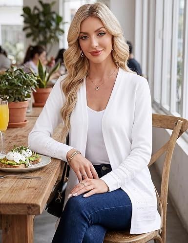 White Open-Front Cardigan image 2