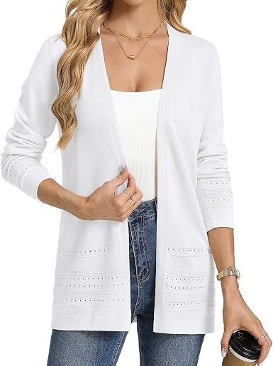 White Open-Front Cardigan image 4