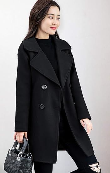 Immagine di Black Double-Breasted Coat 2
