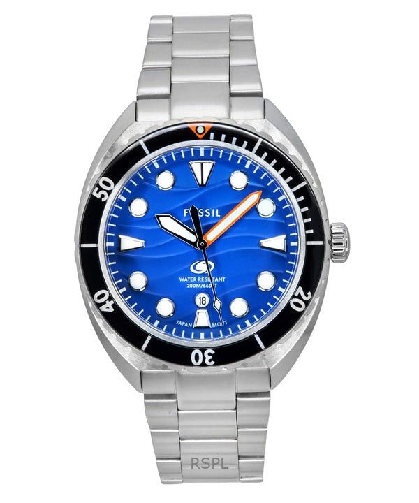 Fossil Breaker Stainless Steel Blue Dial Quartz Diver's FS6064 200M Men's Watch image 1