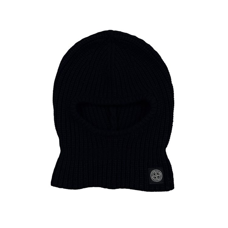 Stone Island 2023 Black Wool Patch Balaclava image 1