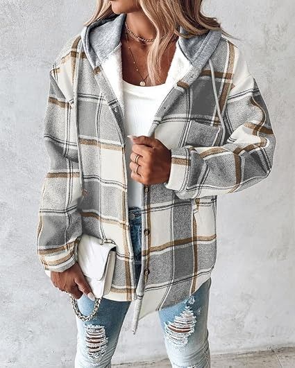 Plaid Hooded Jacket image 5