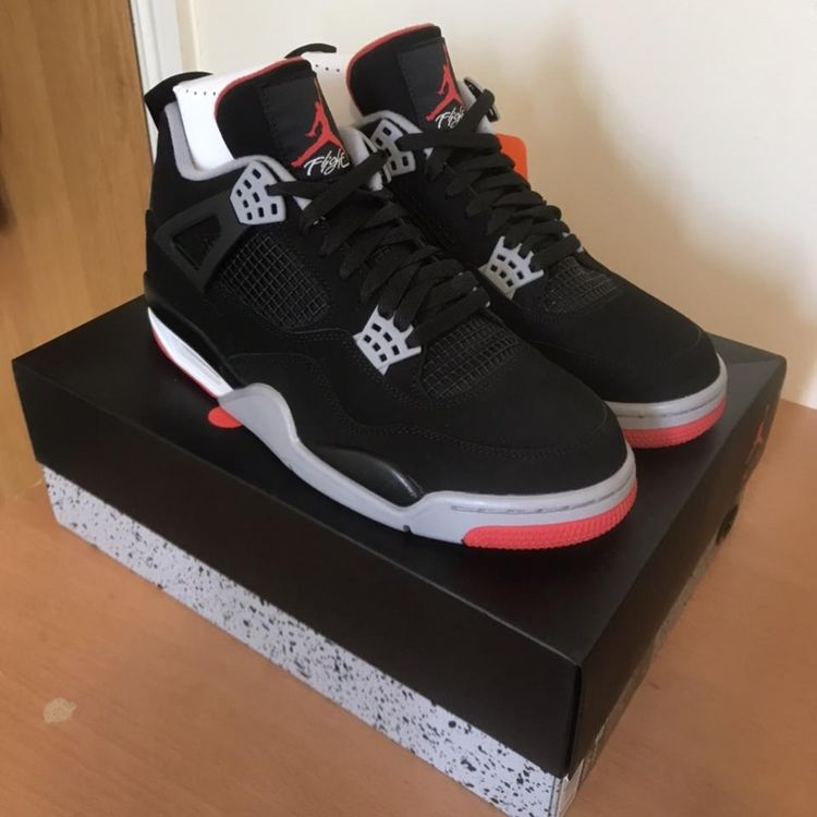 Jordan Nike Air Jordan 4 Retro Bred Size UK 10 2019 release. Brand new deadstock. Can provide proof of purc product image
