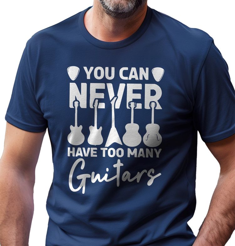 Too Many Guitars 1 T-Shirt - Strum Up image 7