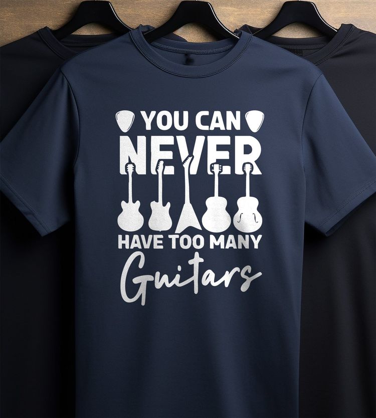 Too Many Guitars 1 T-Shirt - Strum Up image 8
