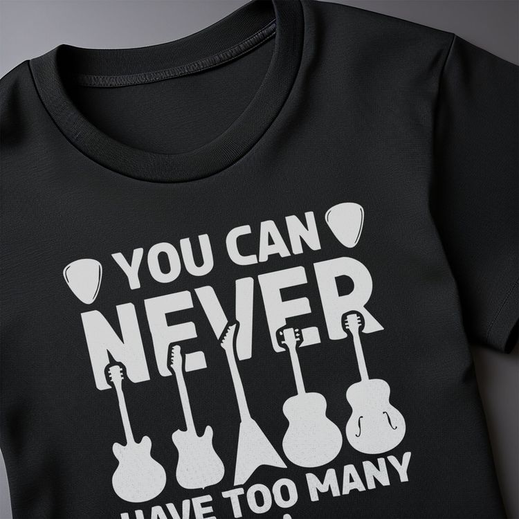 Too Many Guitars 1 T-Shirt - Strum Up image 6