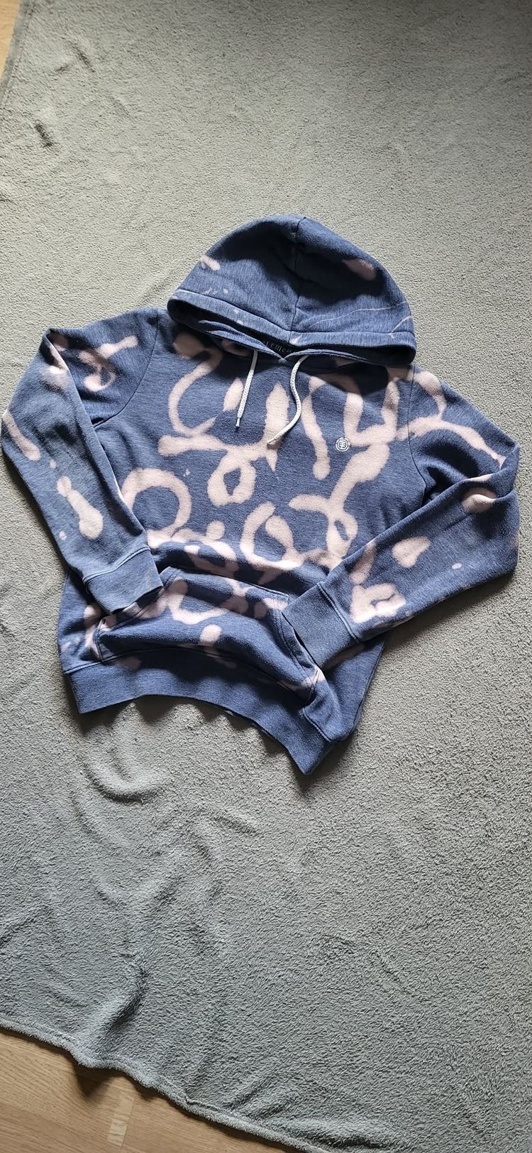 Blue Hoodie With Abstract Pattern