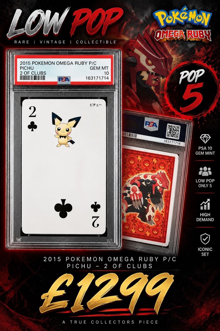 2015 Pokemon Omega Ruby P/C Pichu - 2 Of Clubs image 1