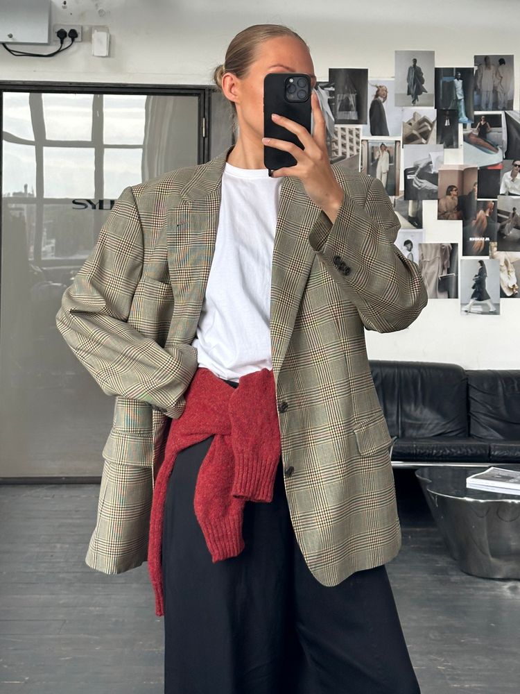Other Burberry 1980s Pure Wool Single Breasted Check Blazer - 44R/XL product image