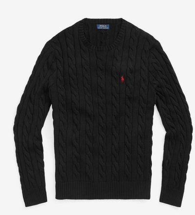Polo Ralph Lauren Black Cable Knit Sweater