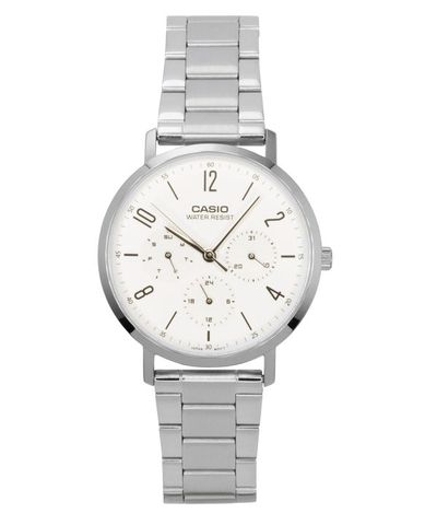 Casio Analog Stainless Steel White Dial Quartz MTP-VT06D-7B Men's Watch