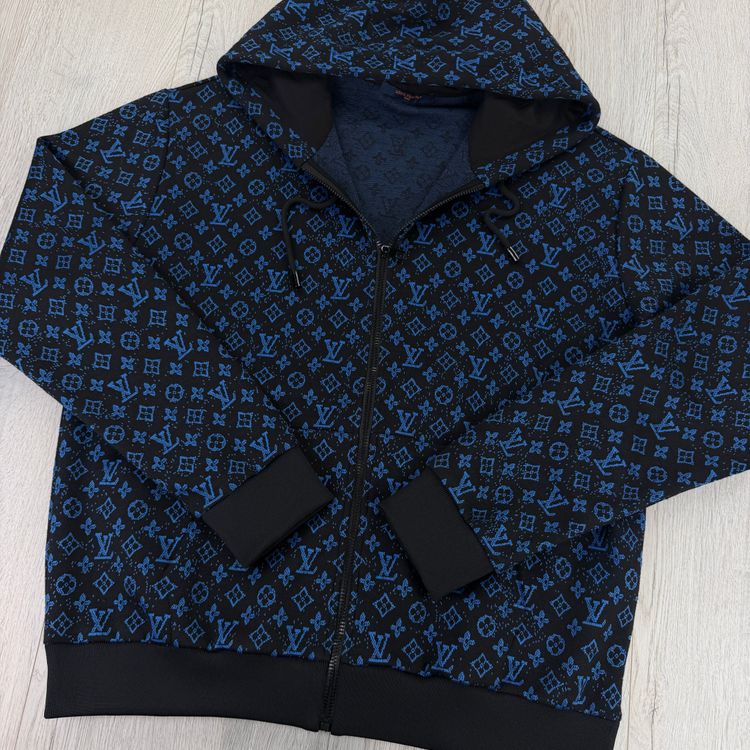 Louis Vuitton Men’s Blue Monogram Zip Up Hoodie - Large (Fits XL) image 6