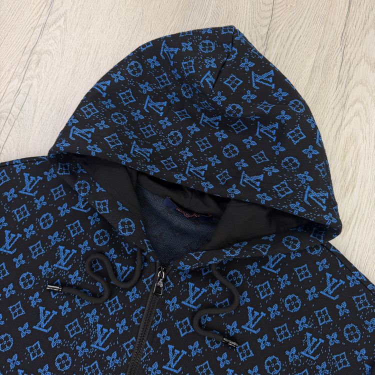 Louis Vuitton Men’s Blue Monogram Zip Up Hoodie - Large (Fits XL) image 2