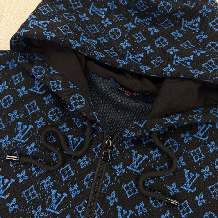 Louis Vuitton Men’s Blue Monogram Zip Up Hoodie - Large (Fits XL) image 5