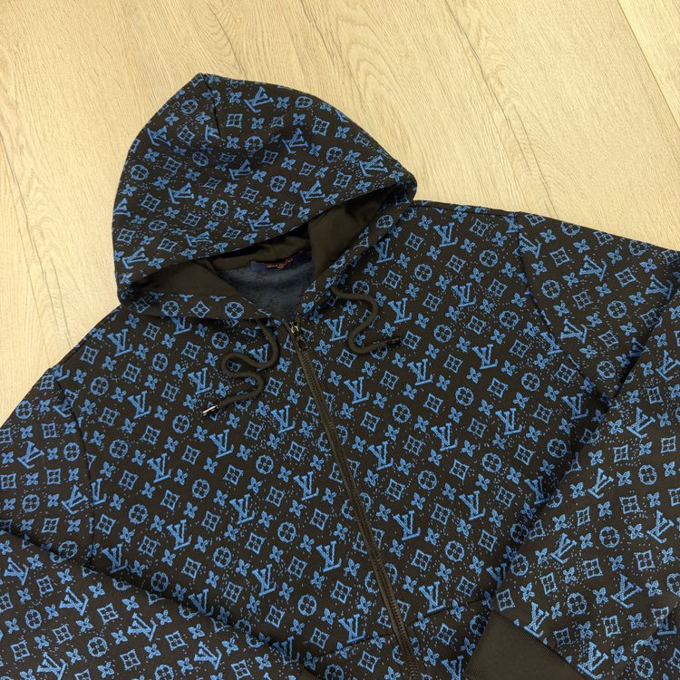 Louis Vuitton Men’s Blue Monogram Zip Up Hoodie - Large (Fits XL) image 7