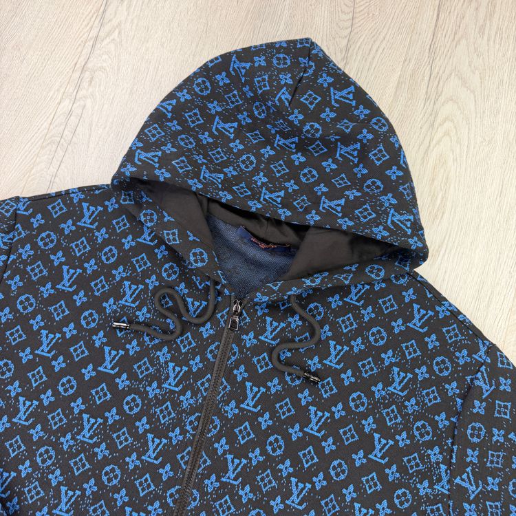 Louis Vuitton Men’s Blue Monogram Zip Up Hoodie - Large (Fits XL) image 9