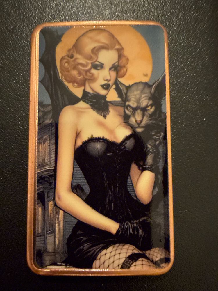 Unbranded Haunted Hotties - Lenora Copper Art Bar Rogues Island Mint Halloween Vampire Pinup product image