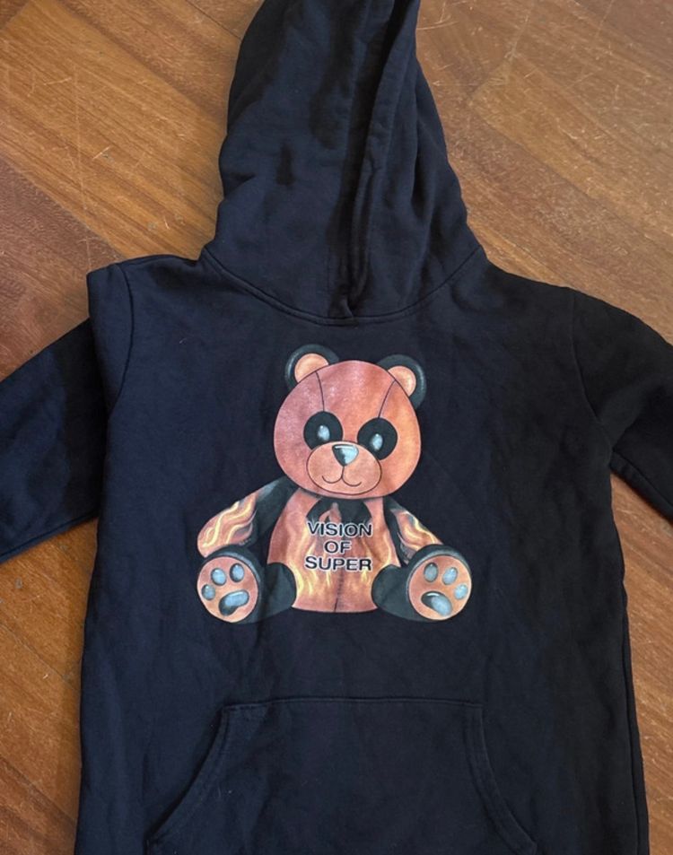 Vision of Super VISION OF SUPER black hoodie with teddy bear graphic product image