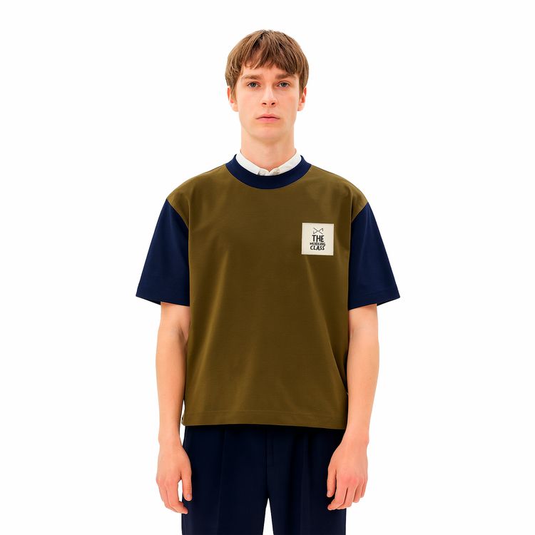 Camiseta BICOLOR KAKI / MARINO image 1