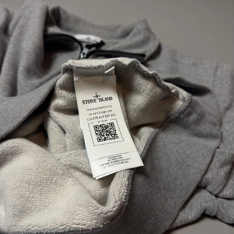 Stone Island 1/4 Zip Grey Cotton Sweatshirt- XXL 5