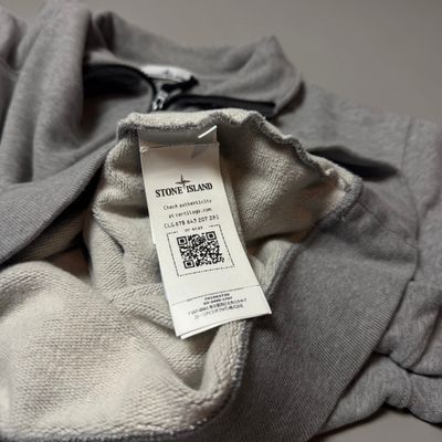 Stone Island 1/4 Zip Grey Cotton Sweatshirt- XXL 5