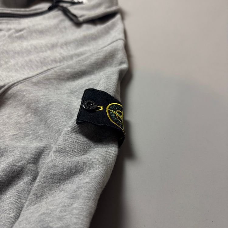 Stone Island 1/4 Zip Grey Cotton Sweatshirt- XXL 3