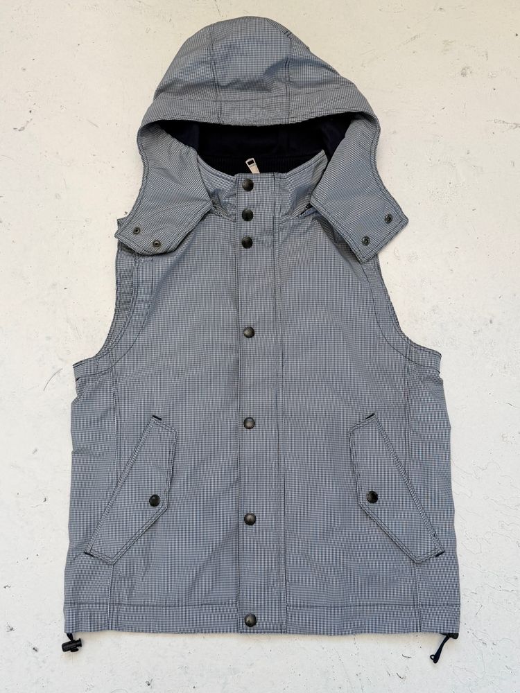 '00s Burberry Black Label Gingham Hooded Gilet (S/M)