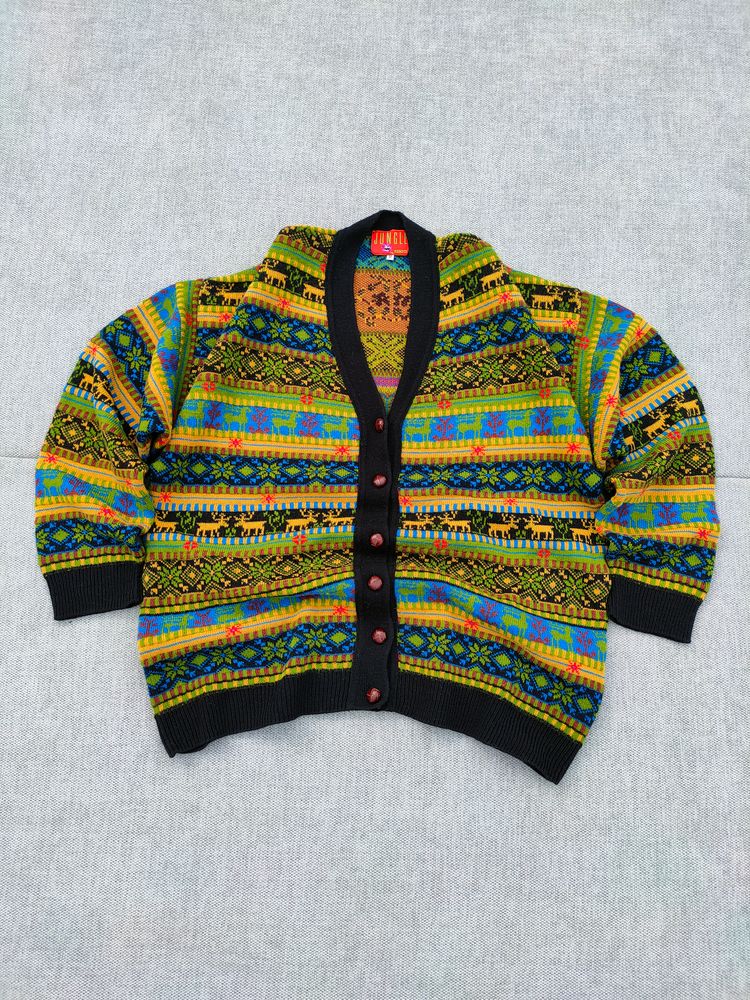 Kenzo Cardigan Jacquard con motivo Fair Isle (Vintage 90s) | Kenzo Jungle product image