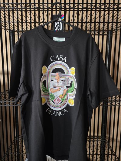 B132 Casablanca Le Joueur Black Tee Brand New