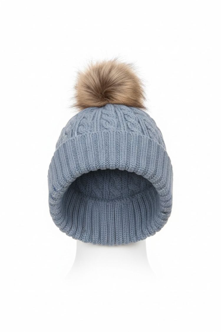 Other Blue Knit Beanie With Pom Pom product image