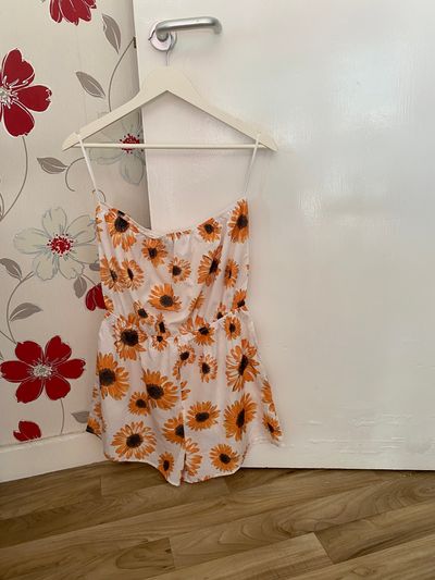 SHEIN floral sunflower print romper size large