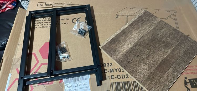 Wooden Table With Metal Frame