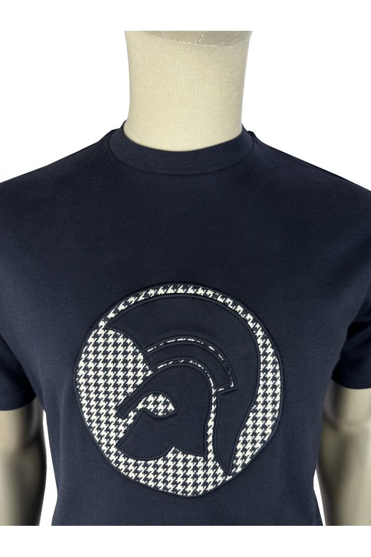 Trojan Applique Houndstooth Jacquard Tee Navy imagen 4