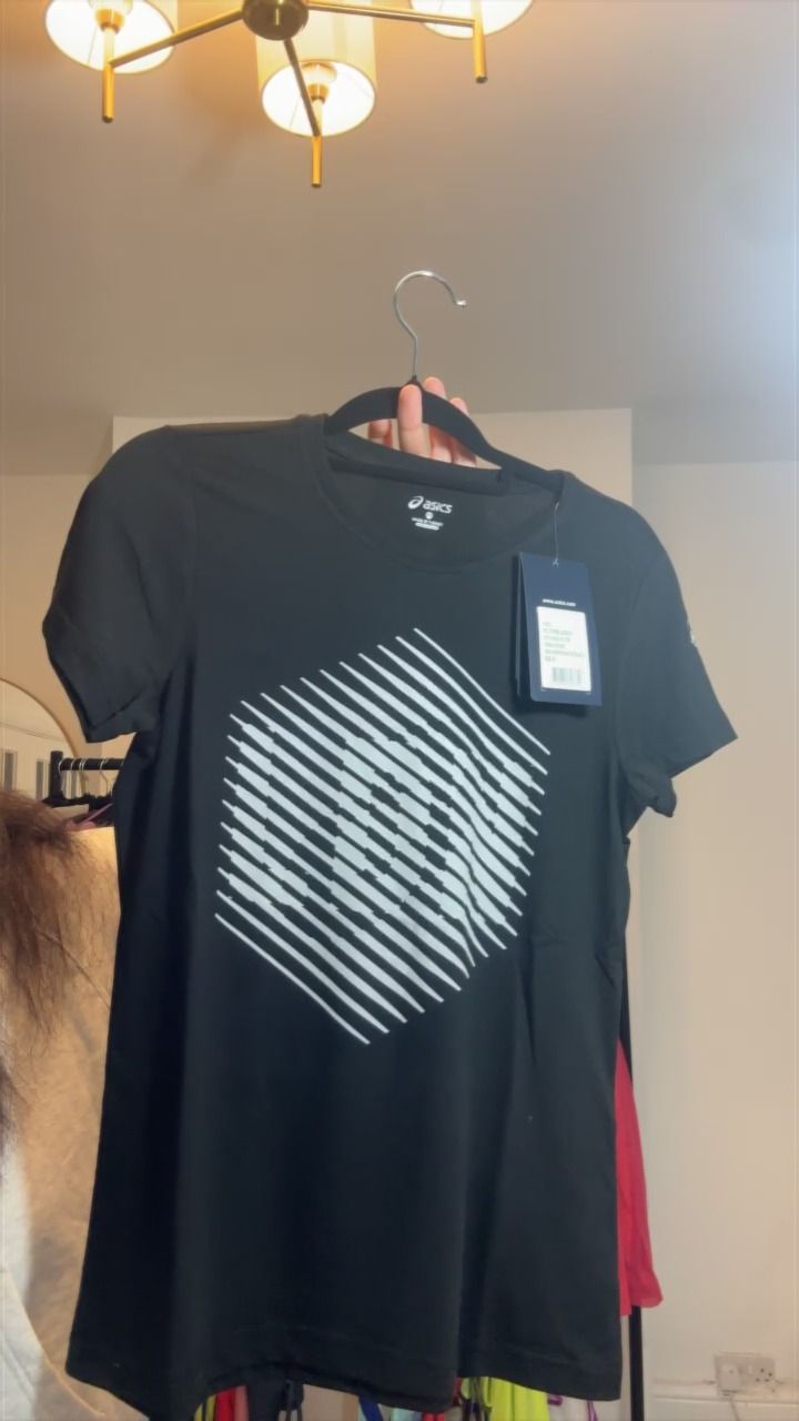 asics tshirt black s ladies