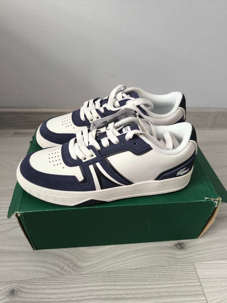 Męskie Skórzane  Sneakersy Lacoste White And Navy Sneakers imagen 4