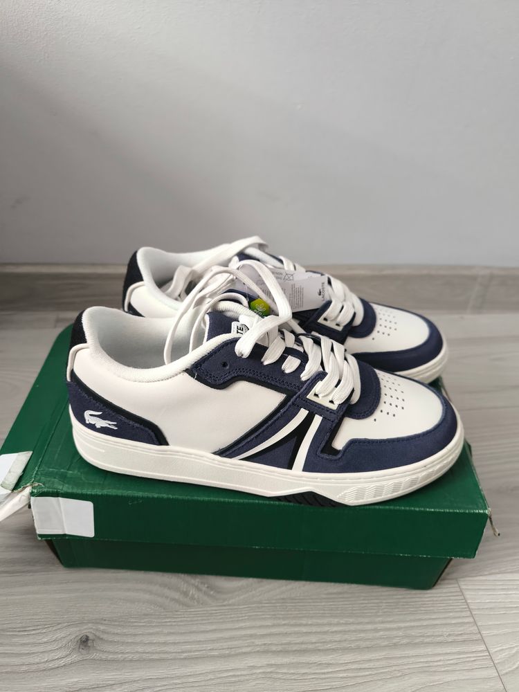 Męskie Skórzane  Sneakersy Lacoste White And Navy Sneakers imagen 2