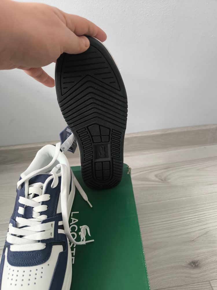 Męskie Skórzane  Sneakersy Lacoste White And Navy Sneakers imagen 5