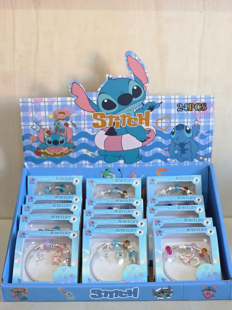 JobLot Of 15 x Stitch Themed Stretchy Charm Bracelets  image 1